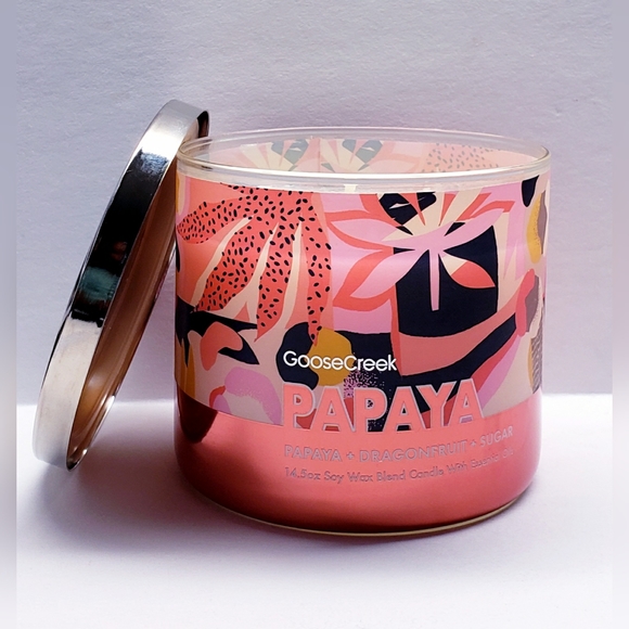 Goose Creek PAPAYA Large 3-Wick Candle, 14.5 oz - Picture 2 of 5